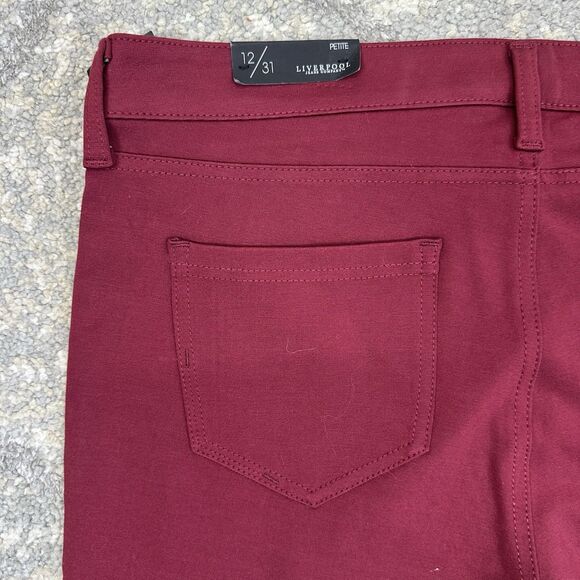 Liverpool Womens Jeans Madonna Legging Ponte Knit Stretch Burgundy 12 Petite - Picture 8 of 12